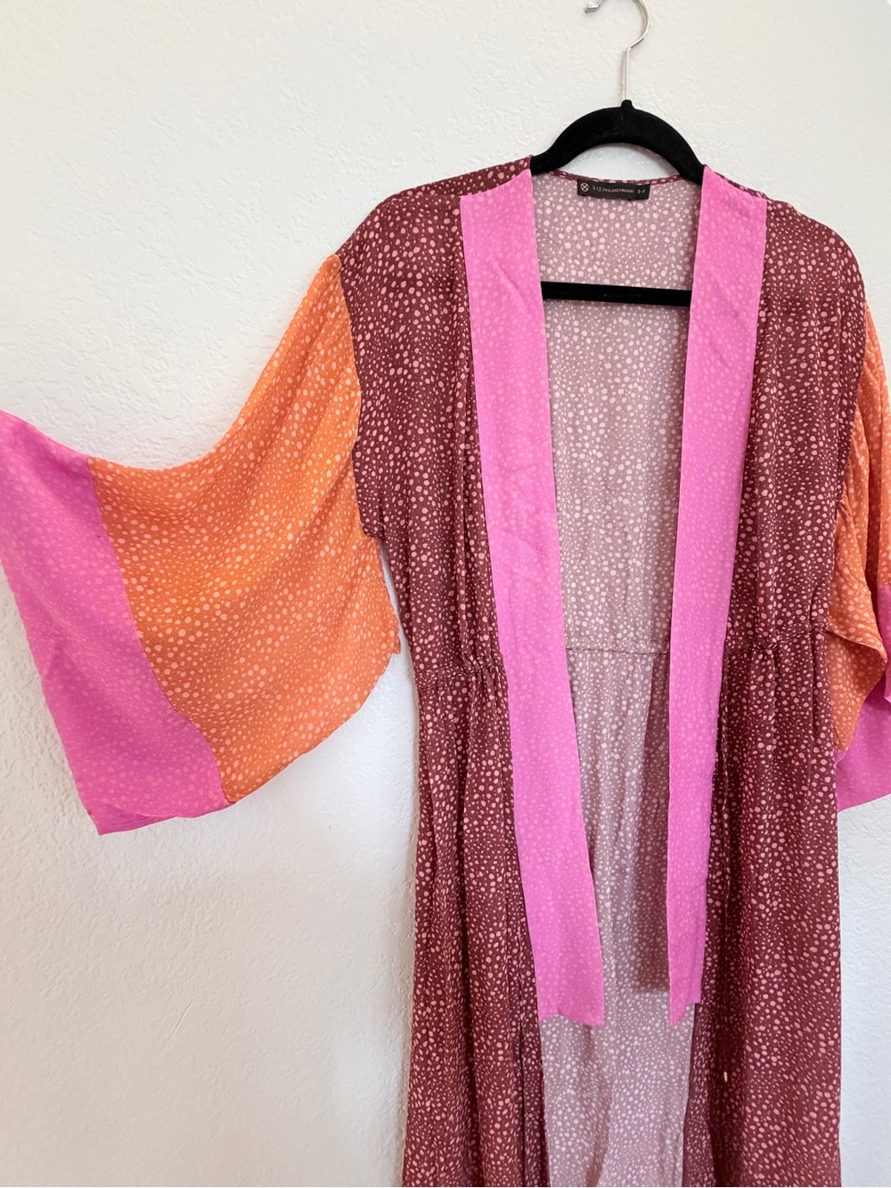 ViX Paula Hermanny Anni Long Coverup Kimono– Size S | Colorblock - Picture 4 of 8